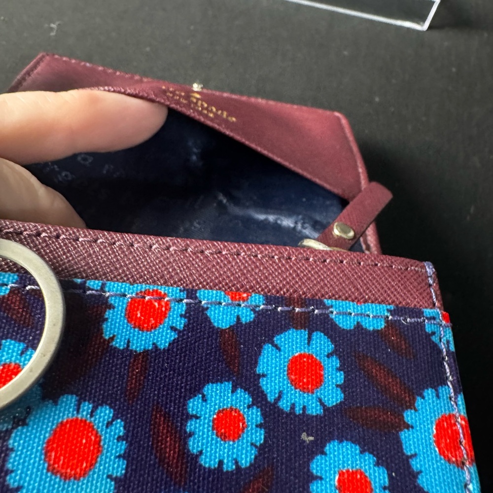 Kate Spade Blue and Red Floral key and cardholder Wallet - Picture 6 of 11